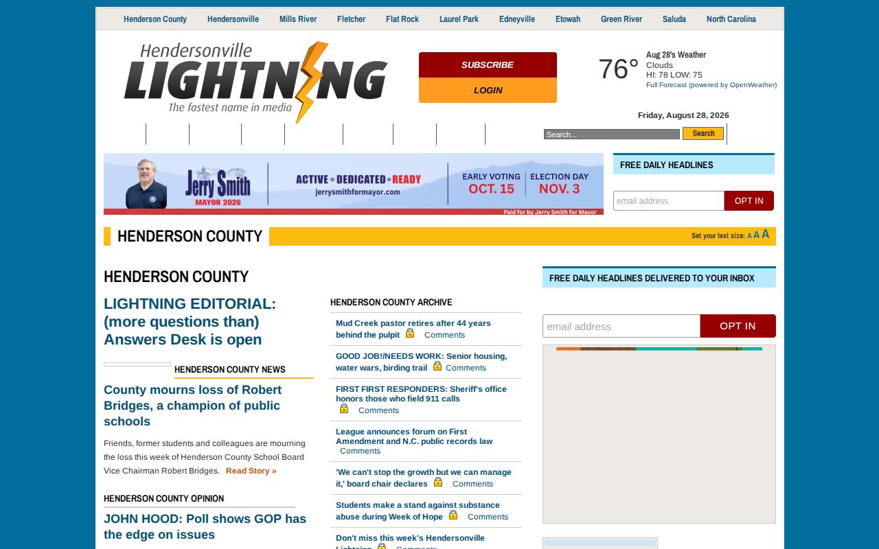 Hendersonville Lightning Henderson County news section
